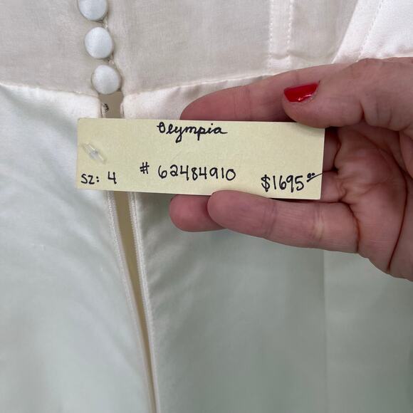 BHLDN x Amsale Olympia Gown Ivory Cream Women's Size 4 NWT FLAWS - Picture 8 of 16